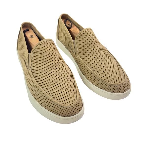 Flag Ltd Napa Glove Leather Slip‑On Loafer Men 11M Tan Perforated Casual Shoe - Picture 3 of 10